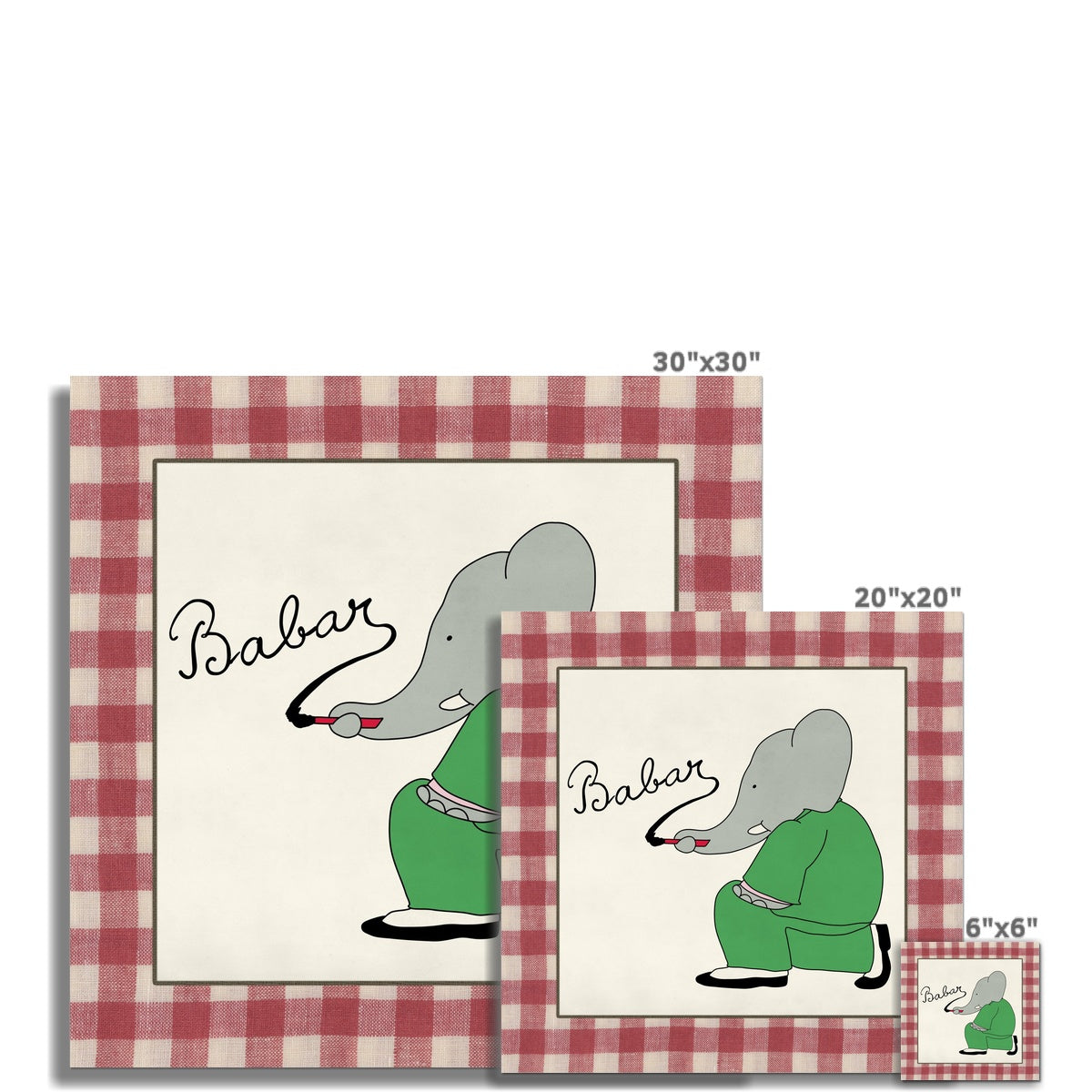 Babar Nursery Art - Babar the Elephant nursery wall art print, Vintage Babar nursery decor for baby’s room, Classic Babar prints for children’s bedrooms
