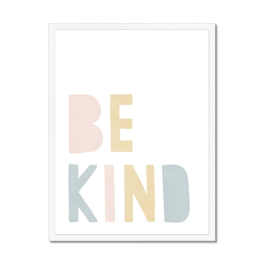 Be Kind Print - Pink Rainbow |  Framed Print