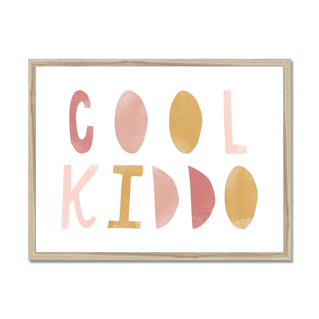 Cool Kiddo - Pink & Mustard |  Framed Print