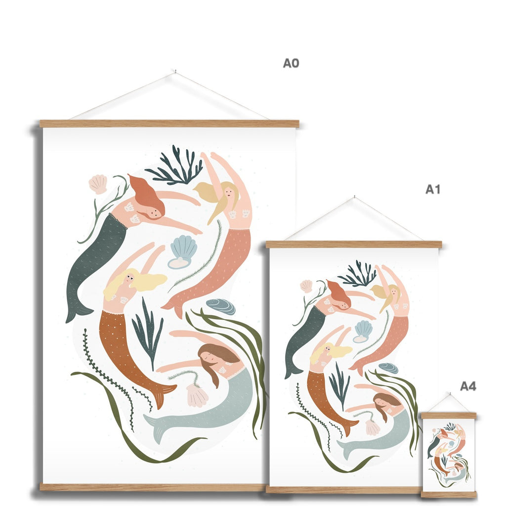 Mermaids - Girls Bedroom Decor |  Fine Art Print with Hanger