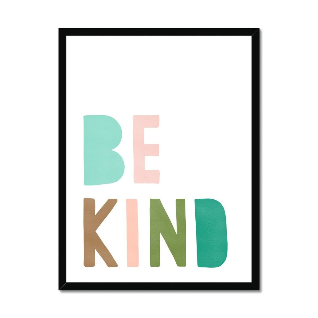 Be Kind Print - Pink & Green |  Framed Print