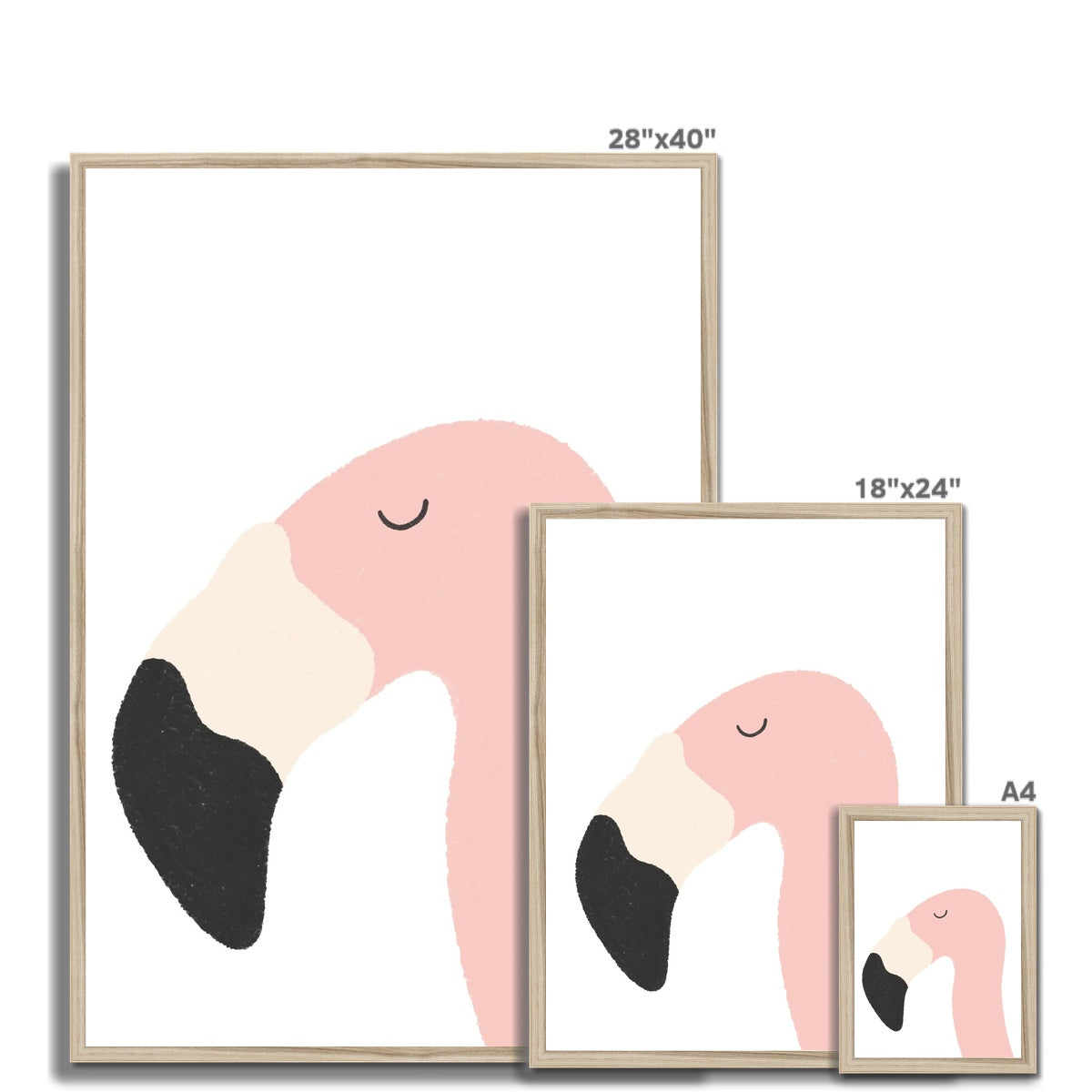 Flamingo Art Print - Plain |  Framed Print