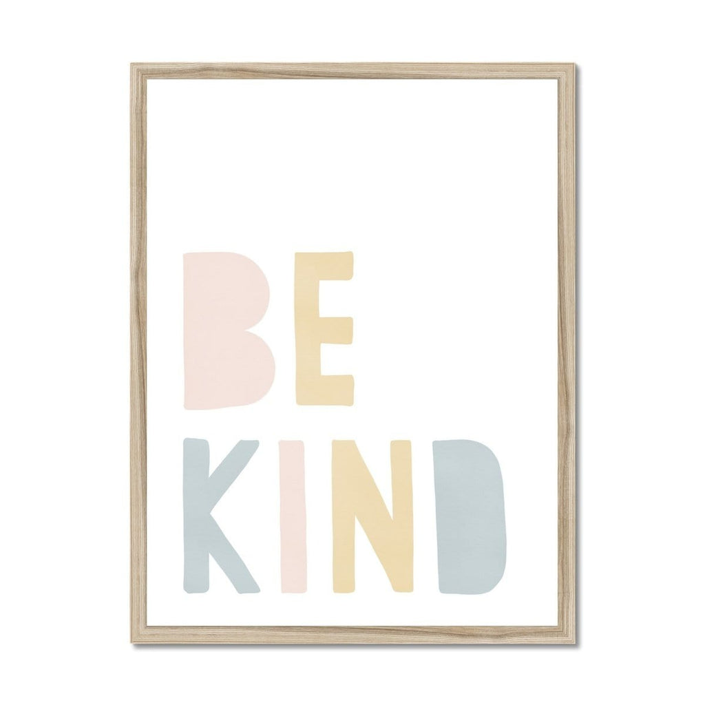 Be Kind Print - Pink Rainbow |  Framed Print