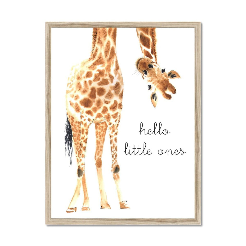 Twins - Hello Little One Giraffe |  Framed Print