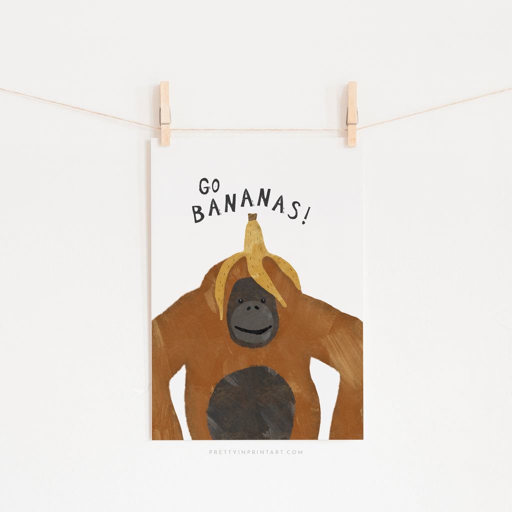 Go Bananas Orangutan Poster |  Unframed