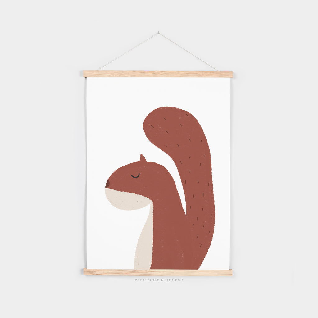 Squirrel Print - Plain |  Fine Art Print with Hanger