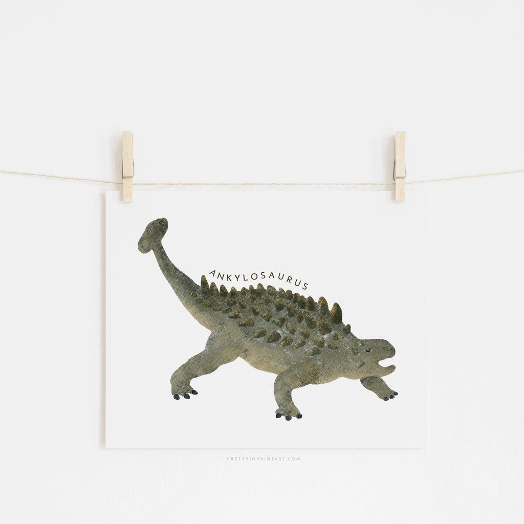 Dinosaur Art - Ankylosaurus |  Unframed