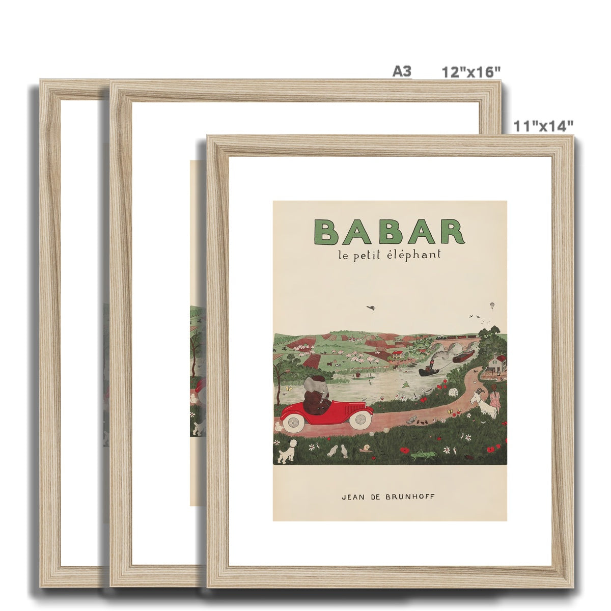 Babar Nursery Art - Babar the Elephant nursery wall art print, Vintage Babar nursery decor for baby’s room, Classic Babar prints for children’s bedrooms
