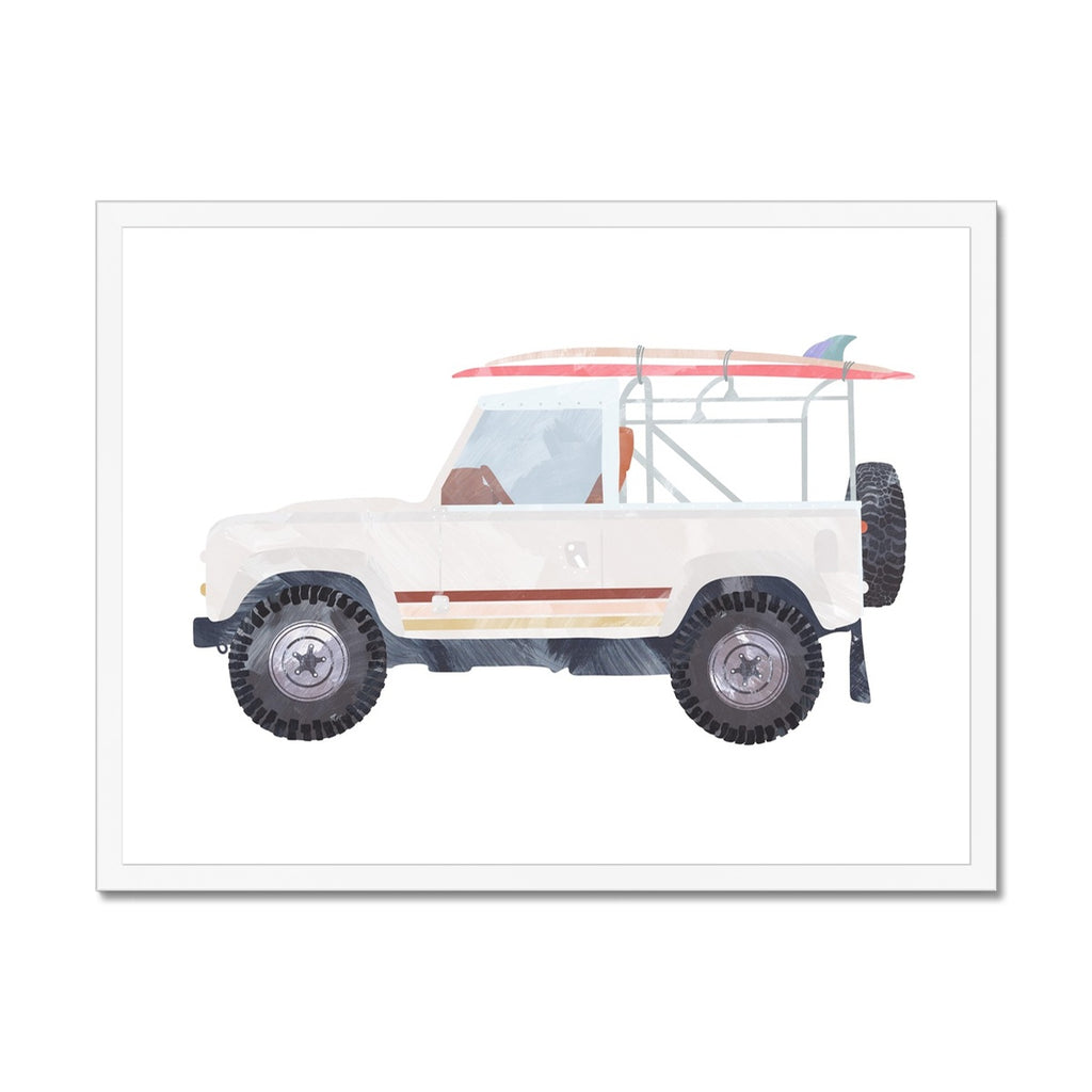 4x4 Jeep - White Beach |  Framed Print