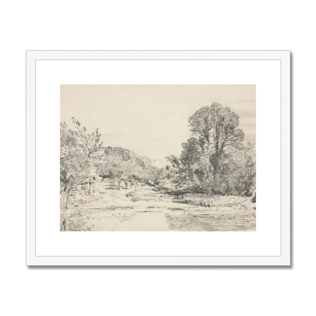 Pencil Sketch, Landscape 00729 |  Framed & Mounted Print