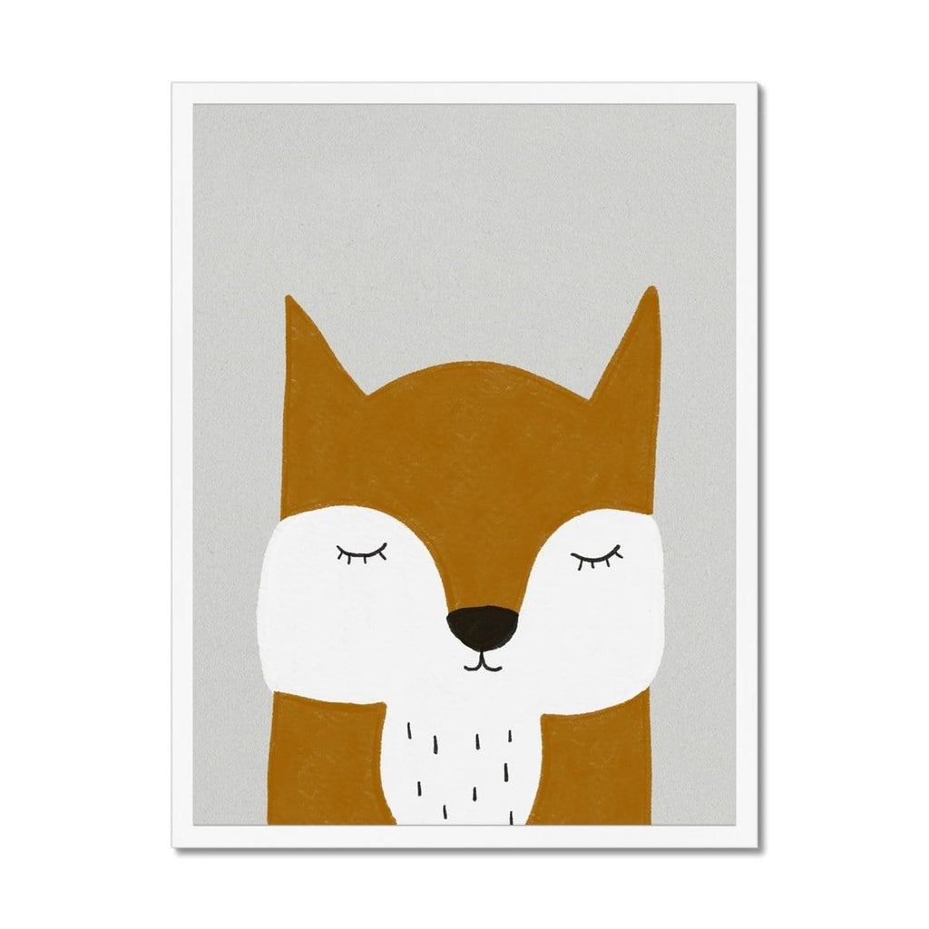 Sleepy Fox - Orange |  Framed Print