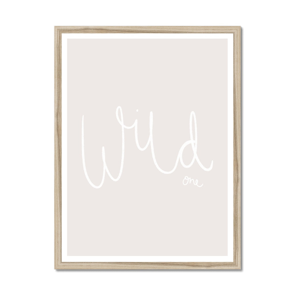 Wild One - Beige / White |  Framed Print