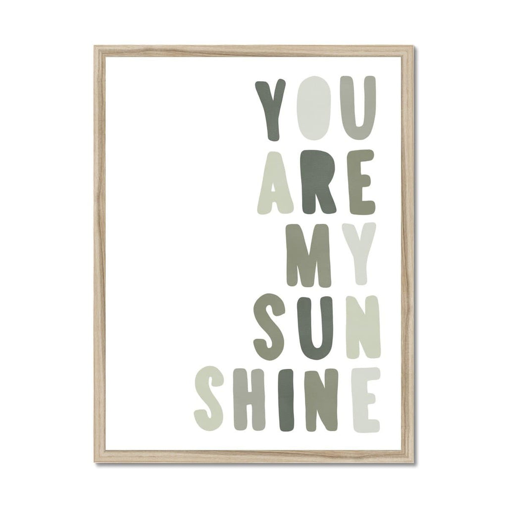 You Are My Sunshine - Jungle Greens |  Framed Print