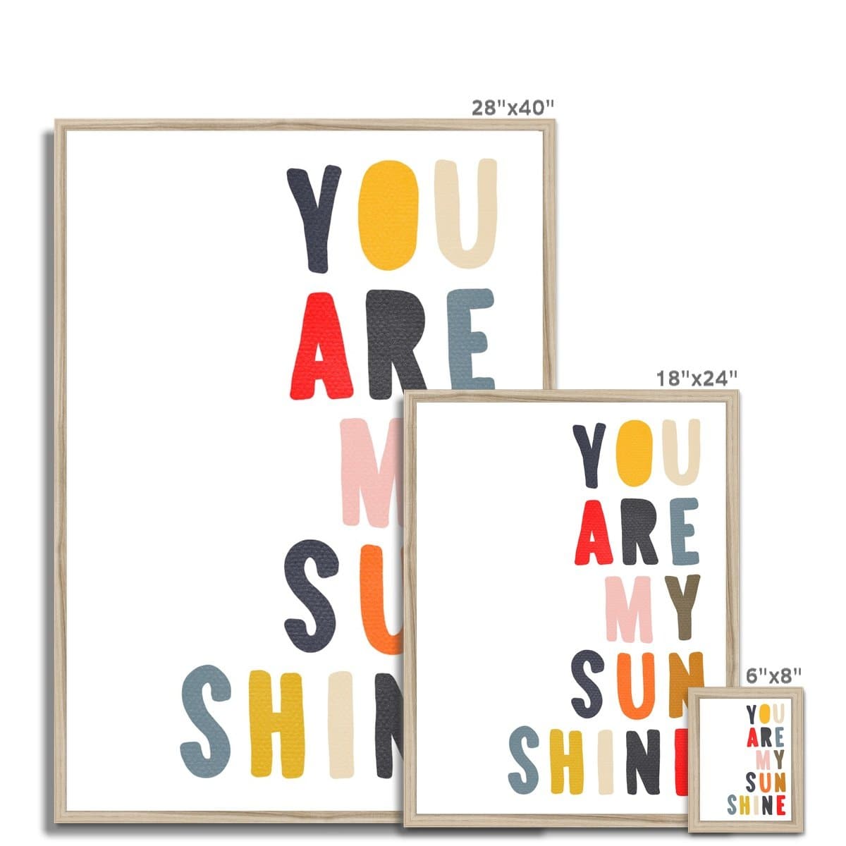 You Are My Sunshine - Muted Rainbow |  Framed Print