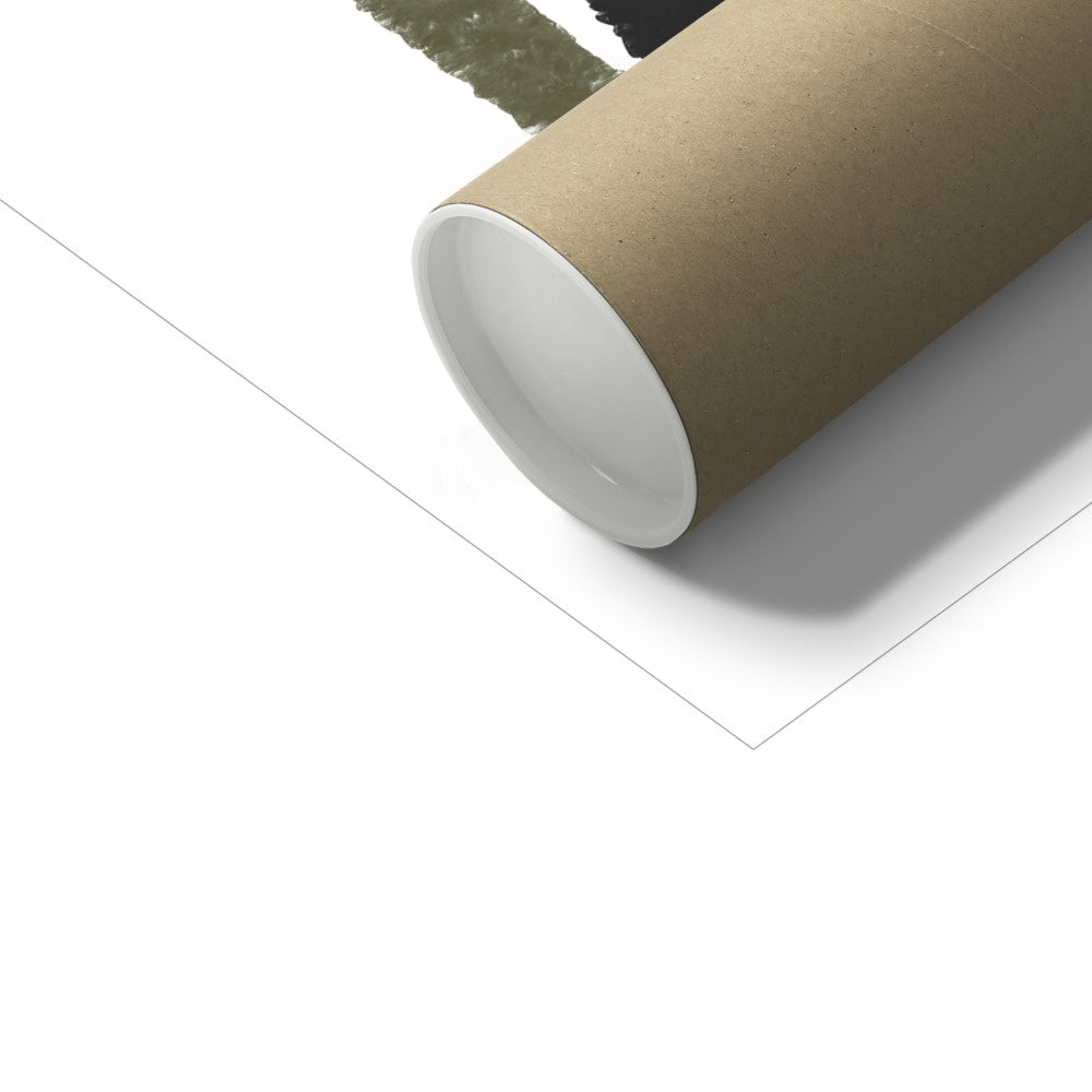 Badger Print - Green Stripes |  Unframed
