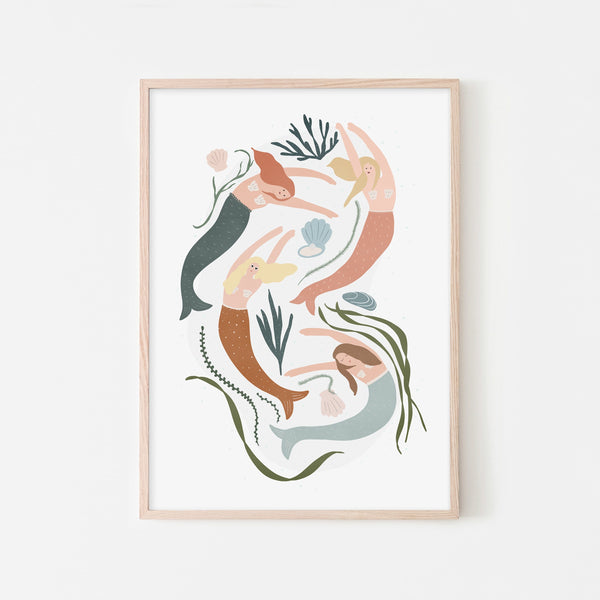 Mermaids - Girls Bedroom Decor |  Framed Print