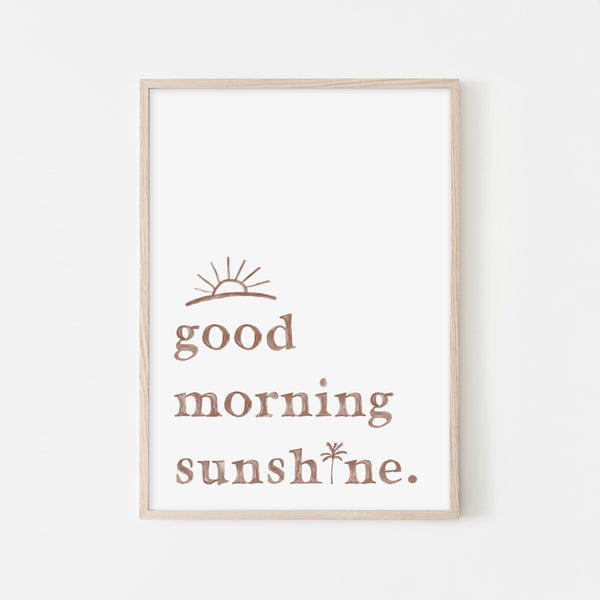 Good Morning Sunshine - White |  Framed Print