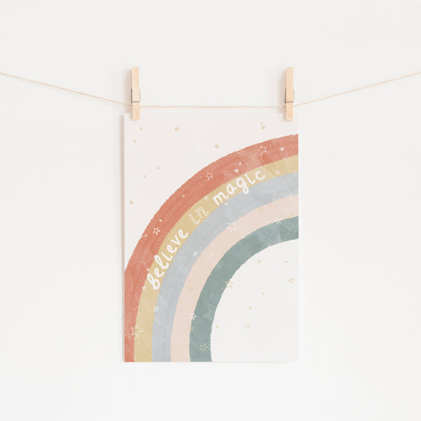 Rainbow Print - Believe in Magic |  Unframed