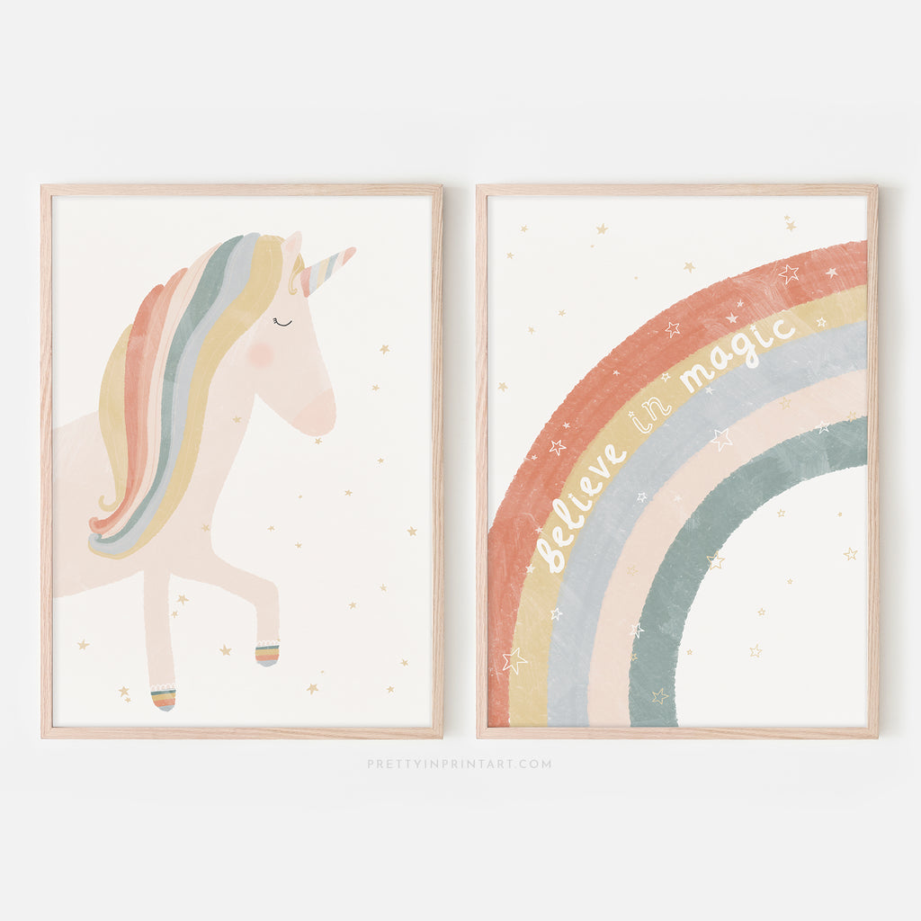 Unicorn Print - Believe in Magic |  Framed Print