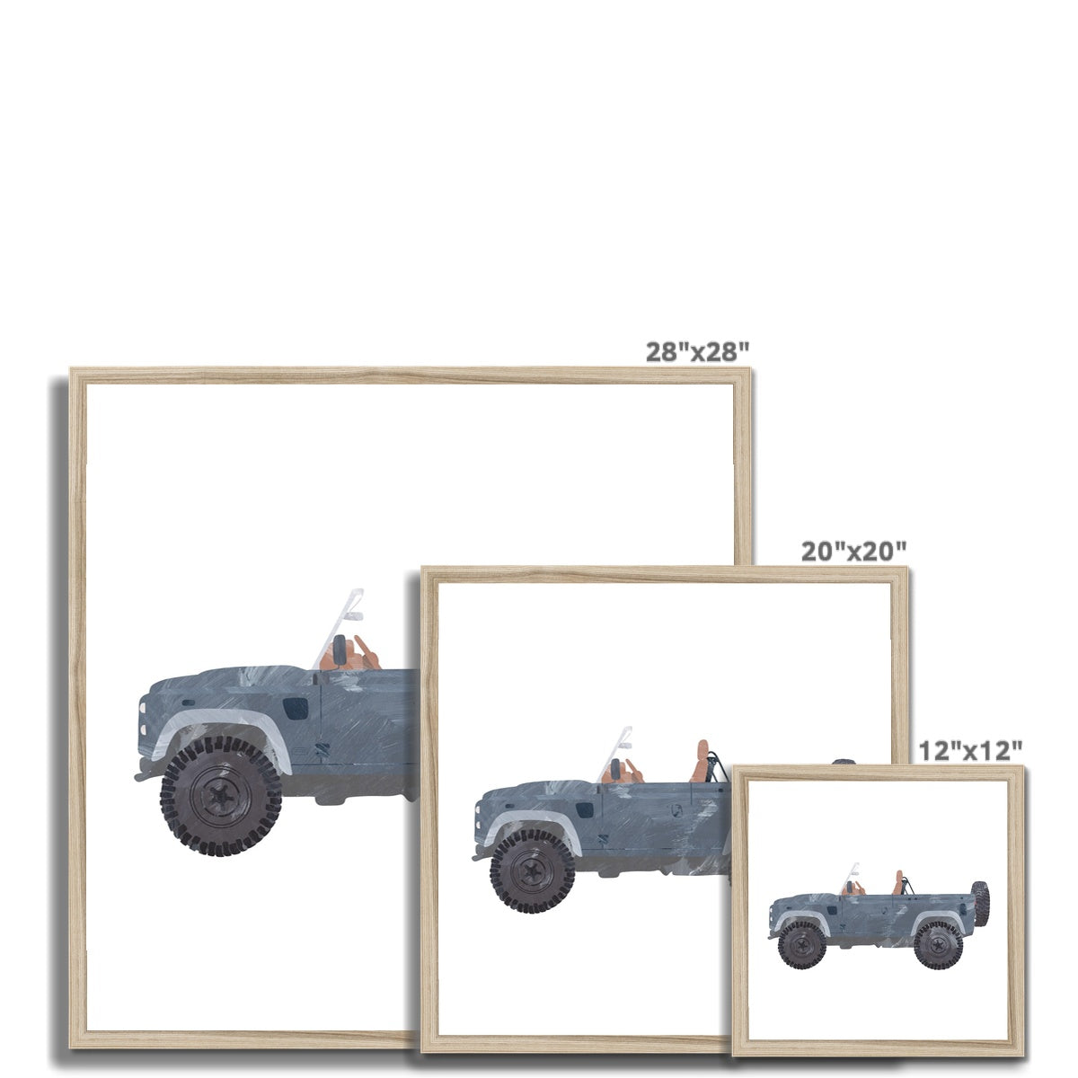 4x4 Land Rover - Blue Beach |  Framed Print