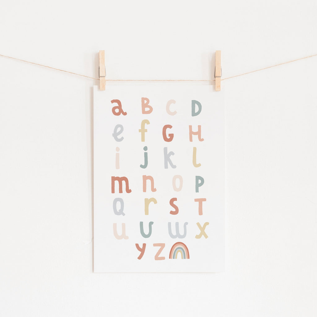 Alphabet Chart - Subtle Rainbow |  Fine Art Print