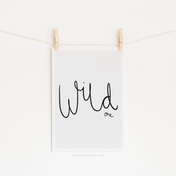 Wild One - Black, Grey |  Unframed