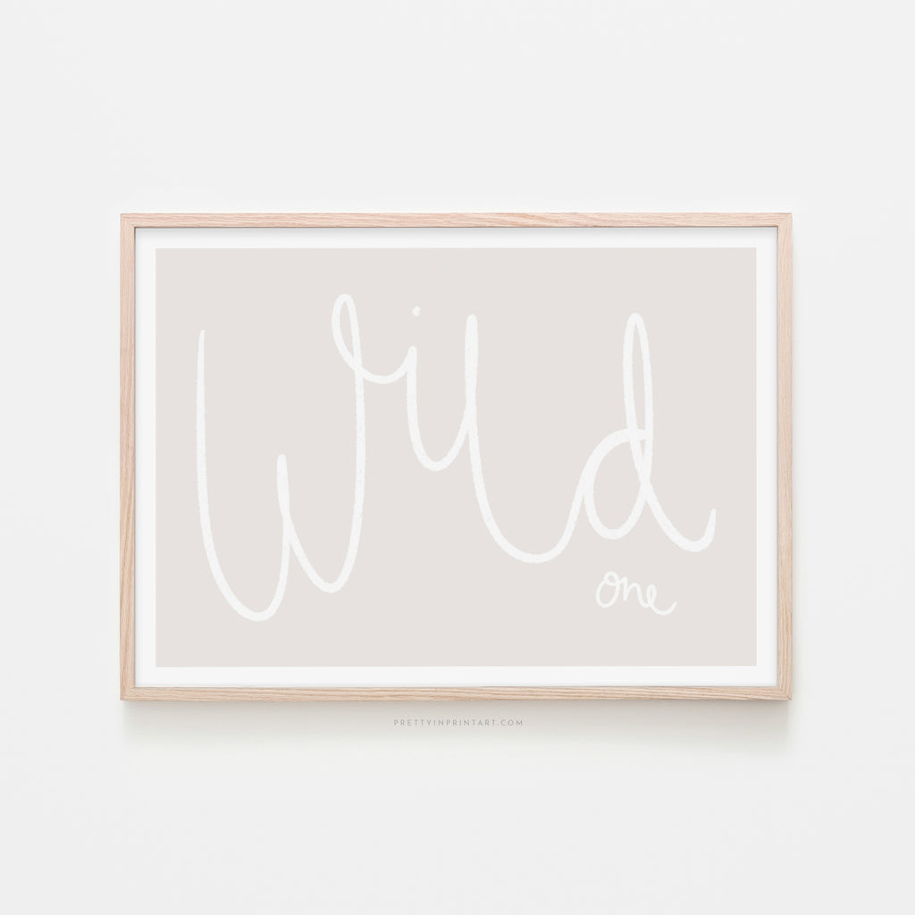 Wild One - Beige / White Landscape |  Framed Print