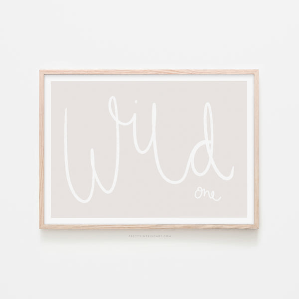 Wild One - Beige / White Landscape |  Framed Print