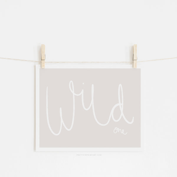 Wild One - Beige / White Landscape |  Unframed