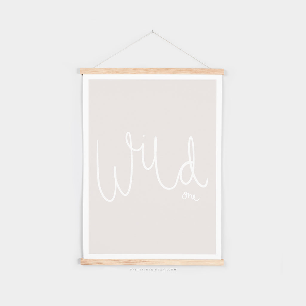 Wild One - Beige / White |  Fine Art Print with Hanger