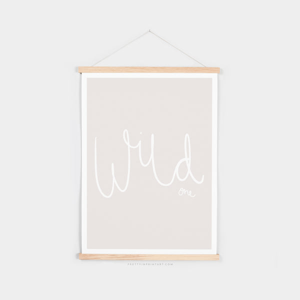 Wild One - Beige / White |  Fine Art Print with Hanger