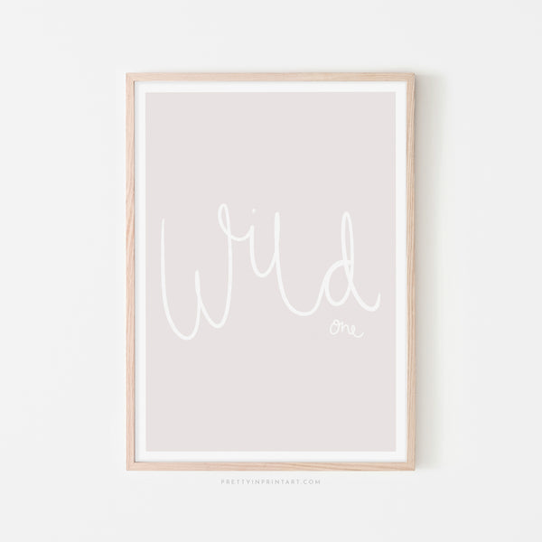 Wild One - Beige / White |  Framed Print