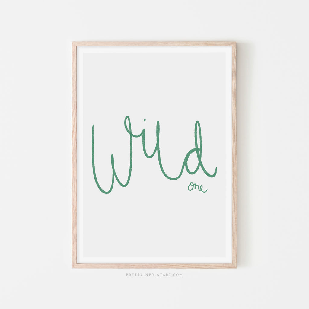 Wild One - Bright Green |  Framed Print