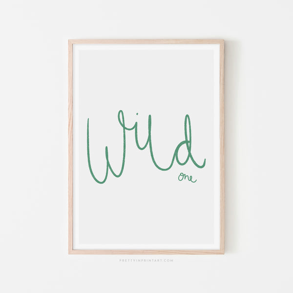 Wild One - Bright Green |  Framed Print