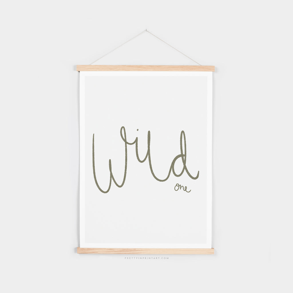 Wild One - Olive Green |  Fine Art Print with Hanger