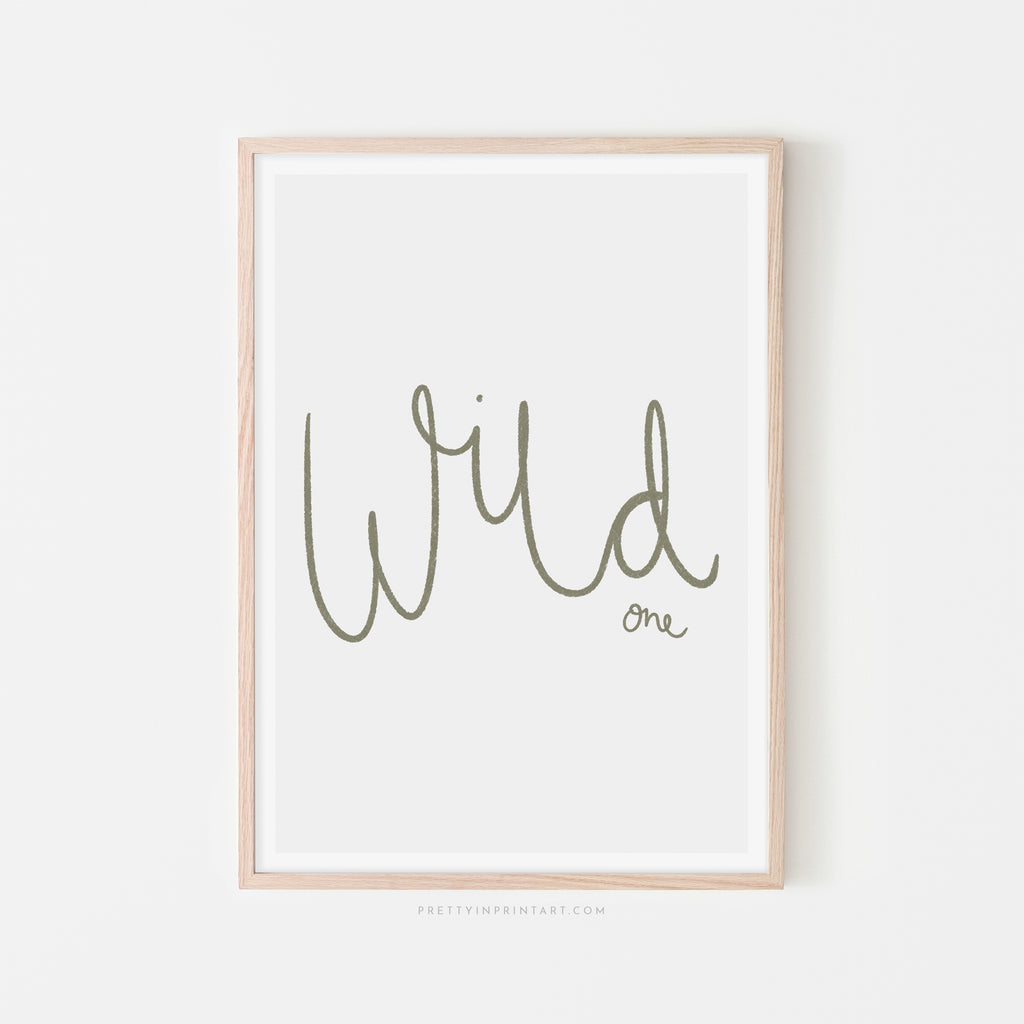 Wild One - Olive Green |  Framed Print