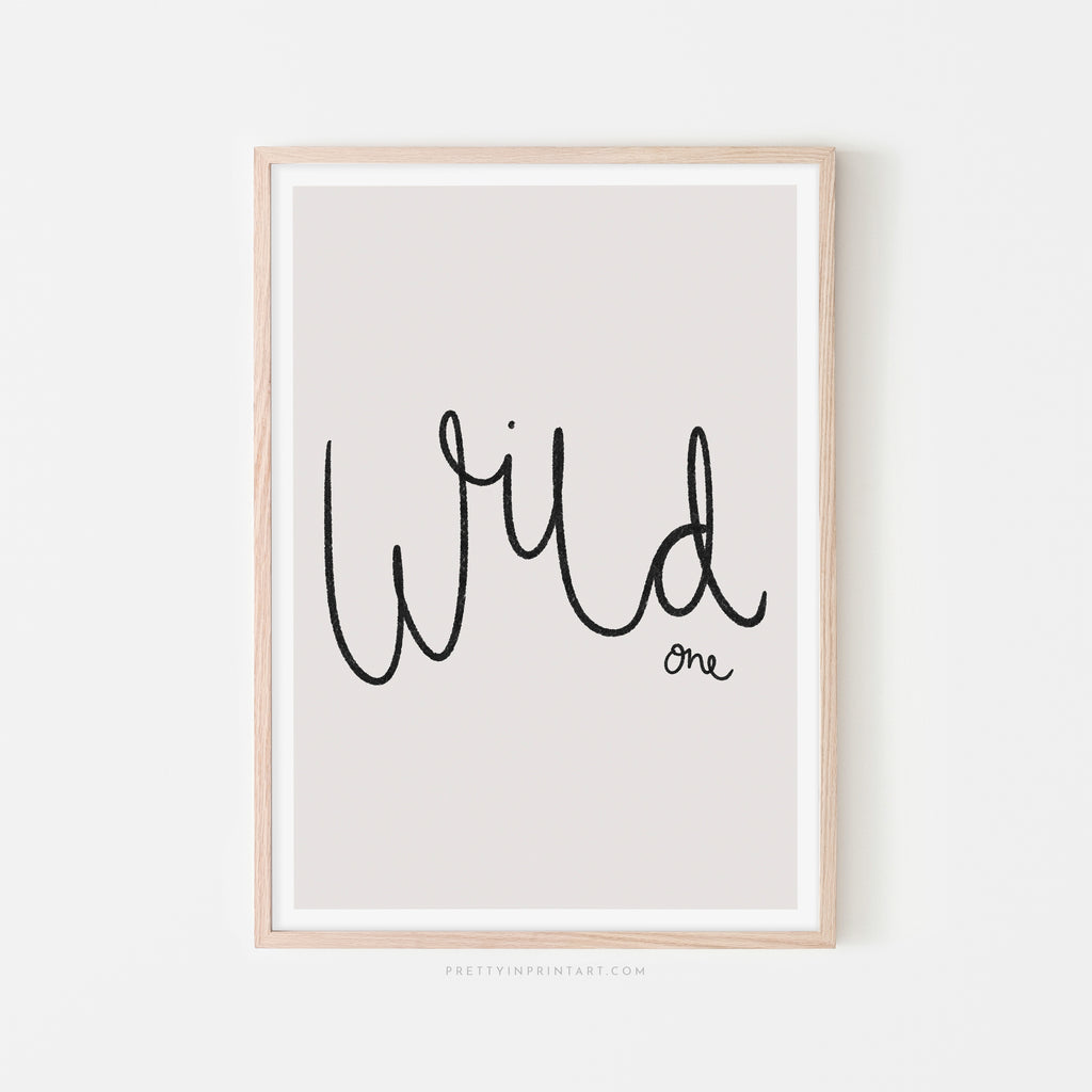 Wild One - Typography |  Framed Print