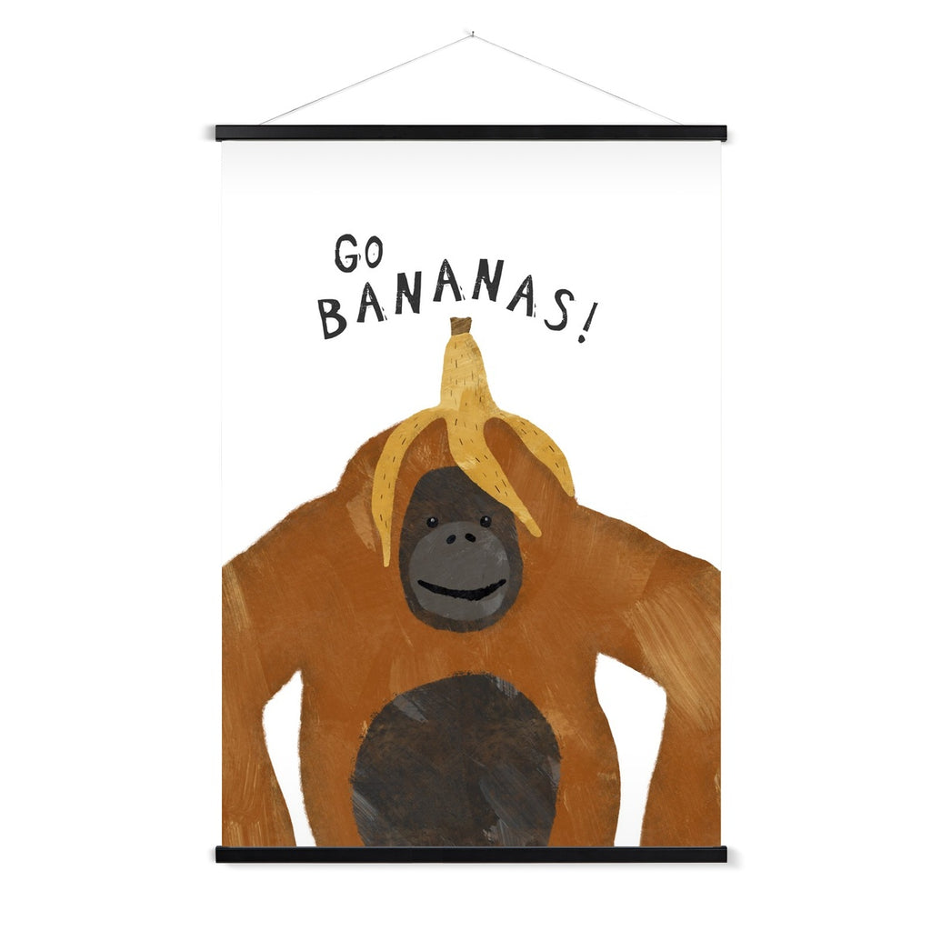 Go Bananas Orangutan Poster |  Fine Art Print with Hanger