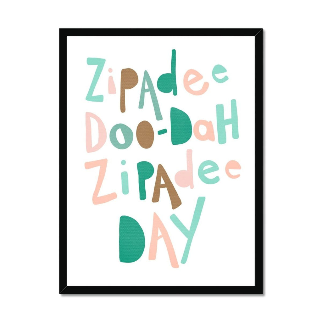 Zipadee Doo Dah - Pink & Green |  Framed Print