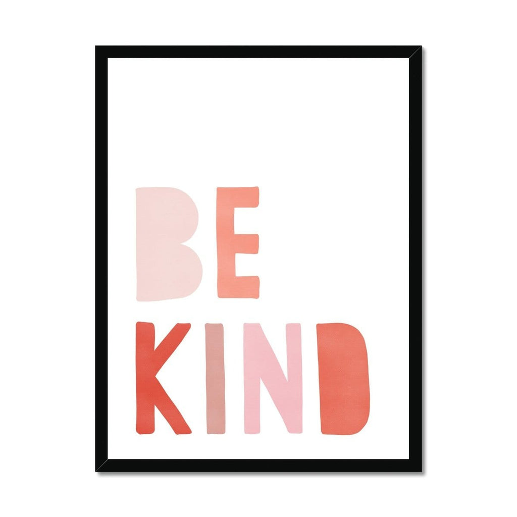 Be Kind Print - Pink & Red |  Framed Print