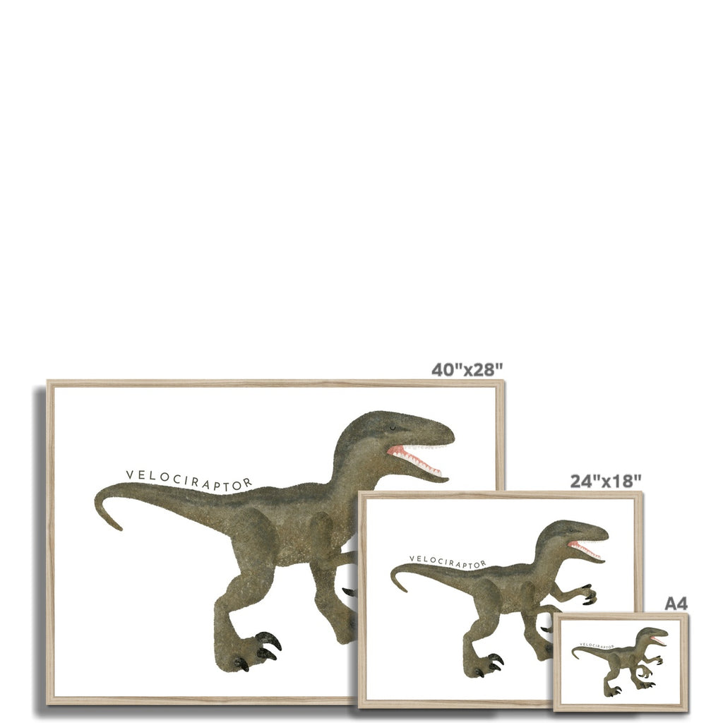 Dinosaur Art - Velociraptor |  Framed Print