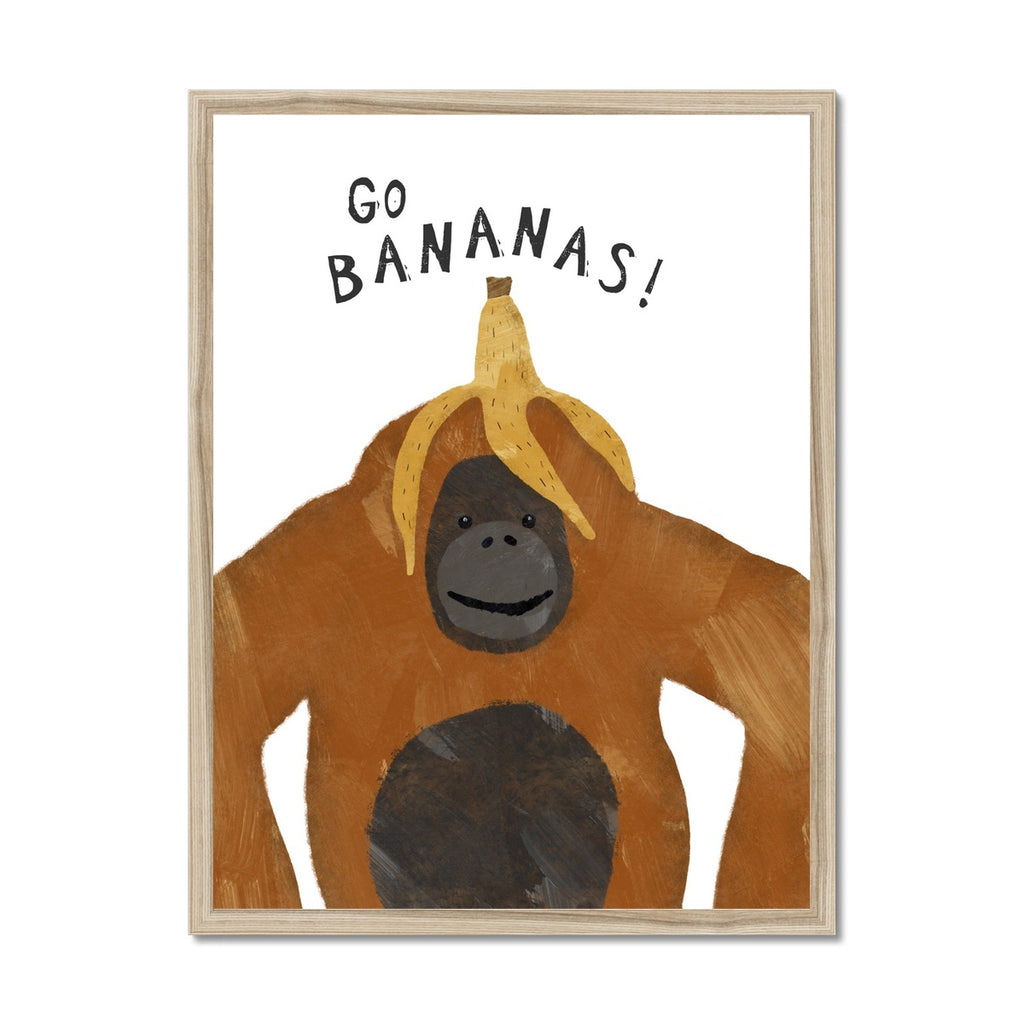 Go Bananas Orangutan Poster | Framed Print – Pretty in Print Art Ltd | Poster
