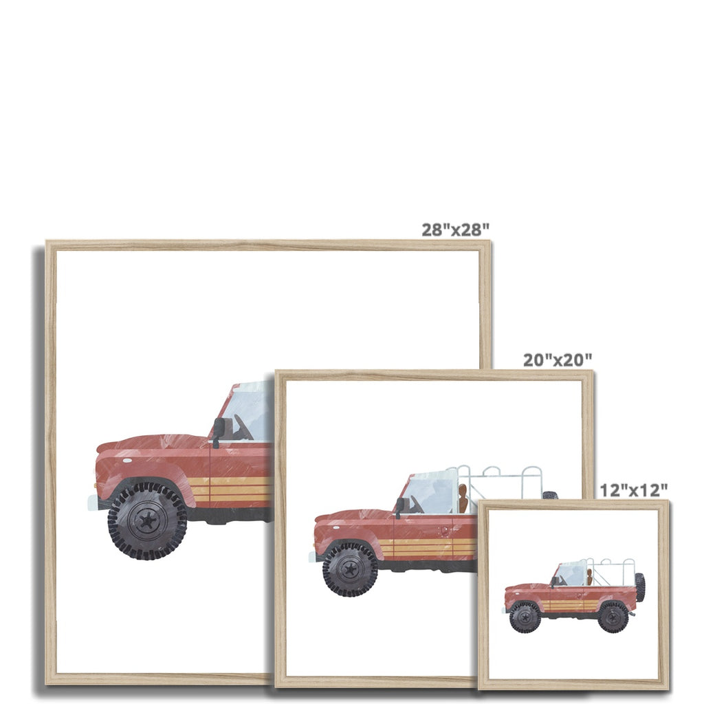 4x4 Land Rover - Red Beach |  Framed Print