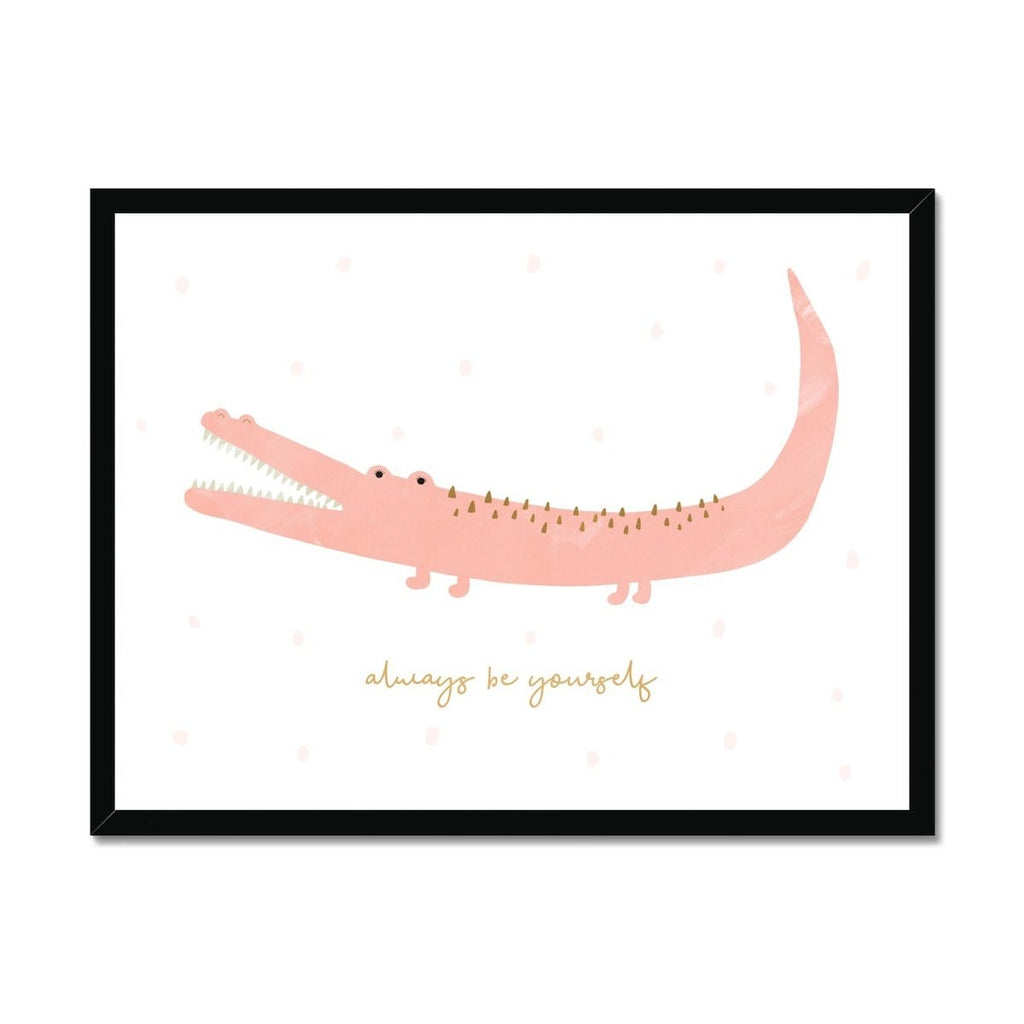 Pink Crocodile - Always Be Yourself |  Framed Print