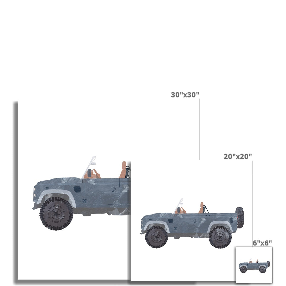 4x4 Land Rover – Blue Beach | Ungerahmt