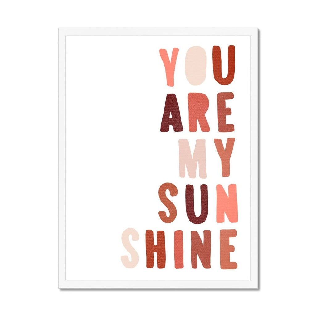 You Are My Sunshine - Red & Pink |  Framed Print