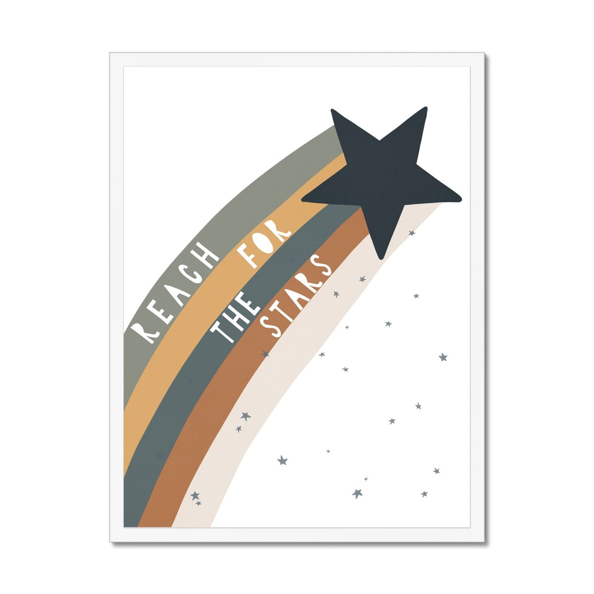 Reach for the Stars Quote - Navy |  Framed Print