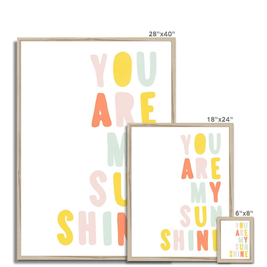 You Are My Sunshine - Pastel Popsicle |  Framed Print
