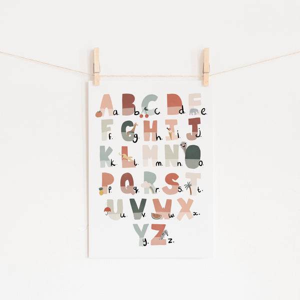 Alphabet Chart - Tutti-Frutti, Illustrated |  Unframed