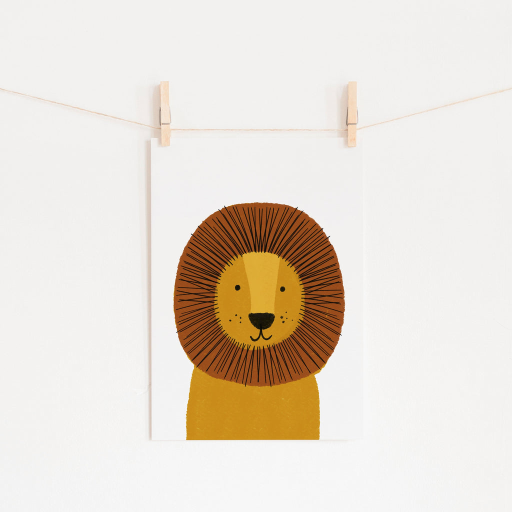 Lion - Kids Jungle Art |  Unframed